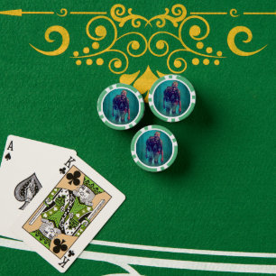 GlibberigeJoe angstaanjagende zombiefiguur geïsole Poker Chips