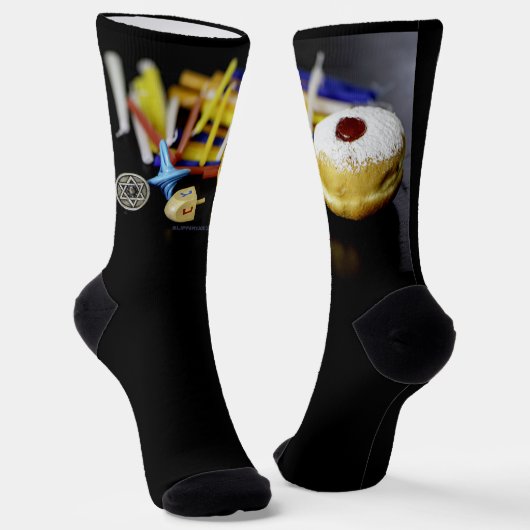 GlibberigeJoe Hanukkah symbolische stilleven vakan Sokken (Gebogen)