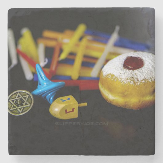 GlibberigeJoe Hanukkah symbolische stilleven vakan Stenen Onderzetter (Voorkant)