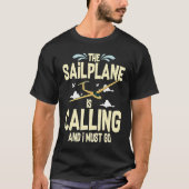 Glider Plane Pilot Flying Sailplane Training Fligh T-shirt (Voorkant)