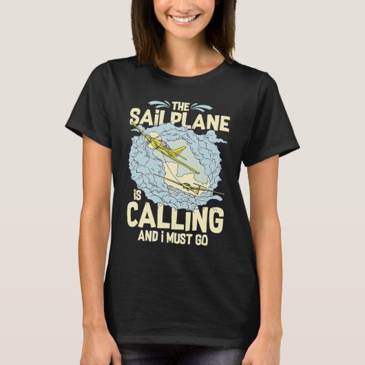 Glider Plane Pilot Flying Sailplane Training Fligh T-shirt (Voorkant)