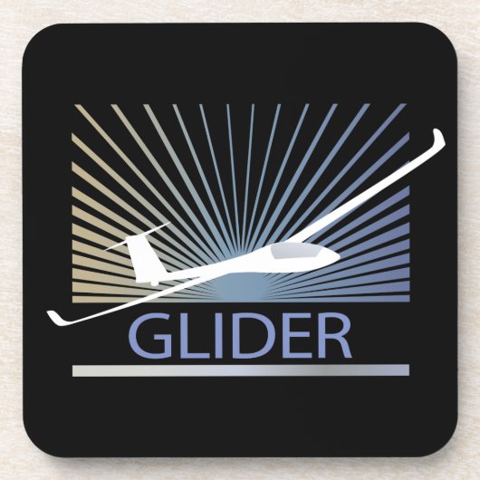 Glider Sailplane Vliegtuig Bier Onderzetter (Voorkant)