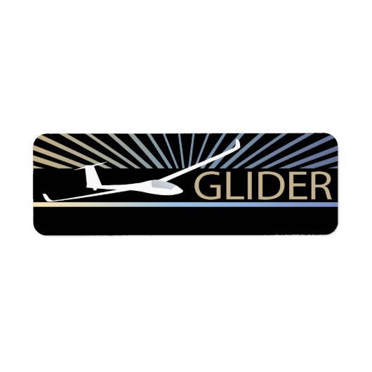 Glider Sailplane Vliegtuig Etiket (Voorkant)