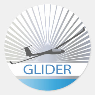 Glider Sailplane Vliegtuig Ronde Sticker