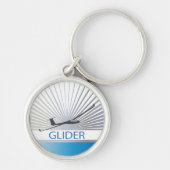 Glider Sailplane Vliegtuig Sleutelhanger (Voorkant)