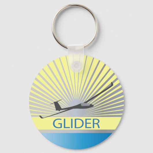Glider Sailplane Vliegtuig Sleutelhanger (Voorkant)