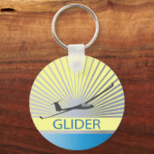Glider Sailplane Vliegtuig Sleutelhanger (Voorkant)