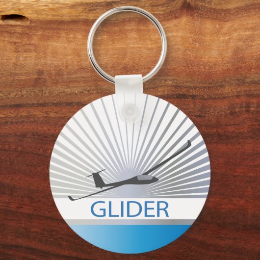 Glider Sailplane Vliegtuig Sleutelhanger (Voorkant)