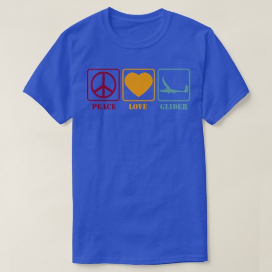 Glider Slanzende Gliding Peace Love Retro Gift Ide T-shirt (Design voorkant)