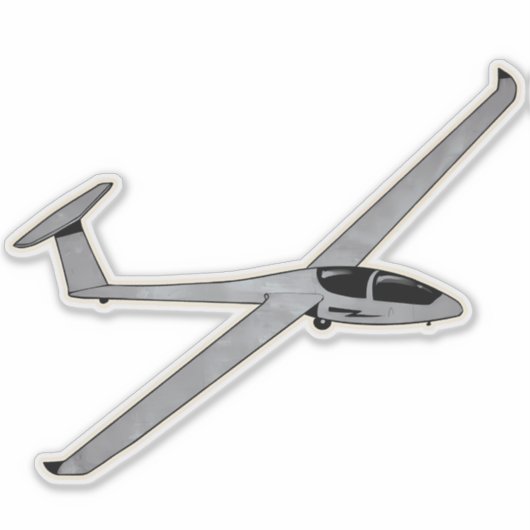Glider, Trainer Vliegtuig Sticker (Voorkant)