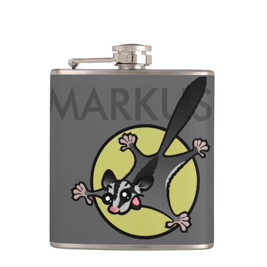 GLIDER VINYL WRAPPED FLASK MET PERSONALISEERDE SUI HEUPFLES (Voorkant)