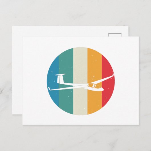 Glider | Vliegende zweefvliegtuigen met drijvende  Briefkaart (Voorkant / Achterkant)