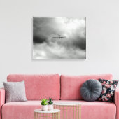 Glider vliegt in de grijze hemel canvas afdruk (Insitu (Woonkamer))