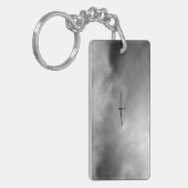 Glider vliegt in de grijze hemel sleutelhanger (Voorkant Links)