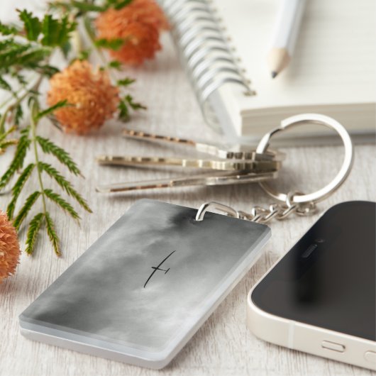 Glider vliegt in de grijze hemel sleutelhanger (Voorkant Rechts)