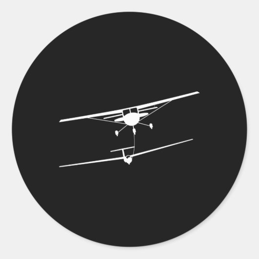 Glider wordt gesleept als proefdier ronde sticker (Voorkant)