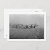 Glider wordt voorbereid voor de vlucht door briefkaart (Voorkant / Achterkant)