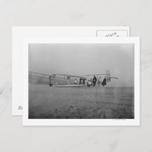 Glider wordt voorbereid voor de vlucht door briefkaart (Voorkant / Achterkant)