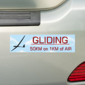 GLIDING 50 KM BUMPERSTICKER (Op auto)