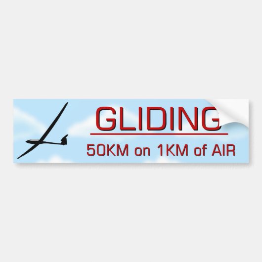 GLIDING 50 KM BUMPERSTICKER (Voorkant)