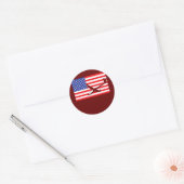 Gliding Airplanes USA American Flag Pilot Glider Ronde Sticker (Envelop)