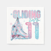 "Gliding into" 11e verjaardag schaatsfeest Servet (Voorkant)