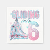 "Gliding into" 6e verjaardag schaatsen partij Servet (Voorkant)