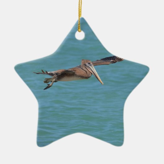 Gliding Pelican Keramisch Ornament (Voorkant)