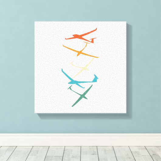 Gliers | Glider Pilot Thermals Soar Gifts Canvas Afdruk (Insitu (Houten vloer))