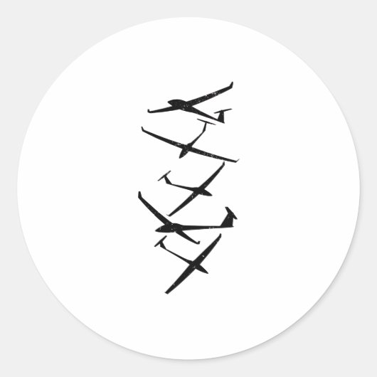 Gliers | Glider Pilot Thermals Soar Gifts Ronde Sticker (Voorkant)