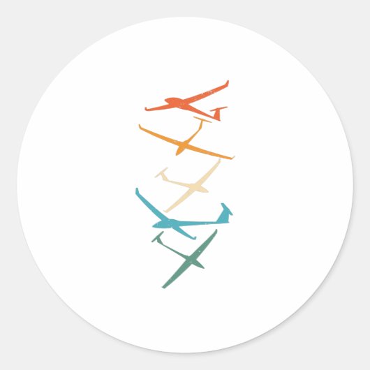 Gliers | Glider Pilot Thermals Soar Gifts Ronde Sticker (Voorkant)