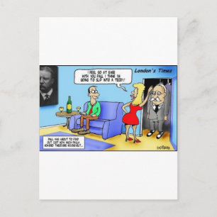 Glij In Een Teddy..Roosevelt Grappige Cadeaus Mokk Briefkaart