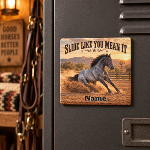 Glijd Als Je Het Meent Blauwe Roan Quarter Horse Magneet
