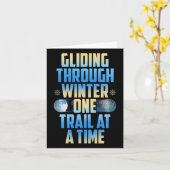 Glijden door de winter een spoor per keer kaart (Gele Bloem)