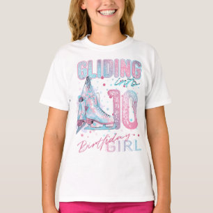 Glijden in 10, kunstschaatsen verjaardag t-shirt