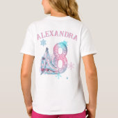 Glijden in 8, kunstschaatsen verjaardag t-shirt (Achterkant)