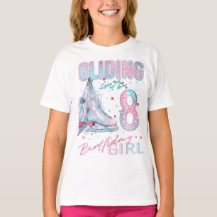 Glijden in 8, kunstschaatsen verjaardag t-shirt