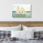 Glijden in Full Sail Canvas Wand Hanging Afdruk (Insitu (Slaapkamer))