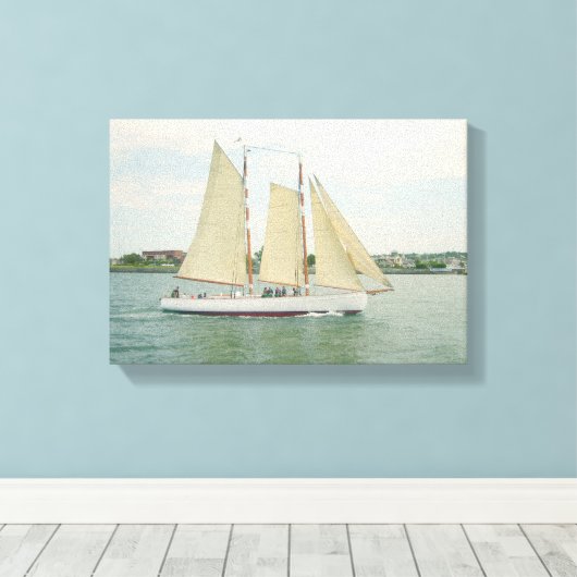 Glijden in Full Sail Canvas Wand Hanging Afdruk (Insitu (Houten vloer))