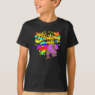 Glijden naar 9 - schaatsen t-shirt