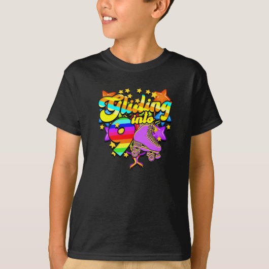 Glijden naar 9 - schaatsen t-shirt (Voorkant)