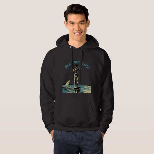 Glijden, rijden en surven op sup paddle board hoodie (Voorkant volledig)