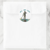 Glijden, rijden en surven op sup paddle board ronde sticker (Tas)