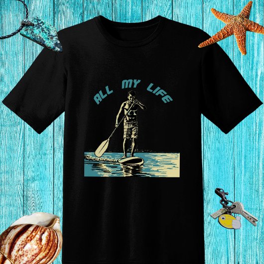 Glijden, rijden en surven op sup paddle board t-shirt
