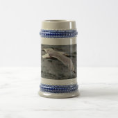Glijdend Grijs/Blauw 22 oz Stein Bierpul (Center)