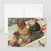 Glijdende beren briefkaart (Voorkant / Achterkant)