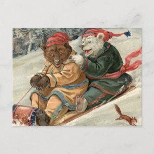 Glijdende beren briefkaart