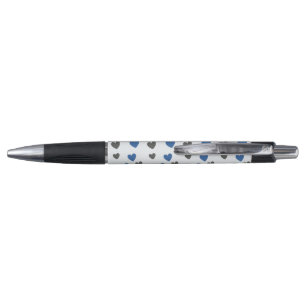 Glijdende Harten - Blauw en Grijs  Pen