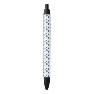 Glijdende harten - Blauw en grijs Zwarte Inkt Pen