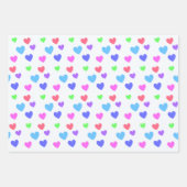 Glijdende harten - diverse pastelkleuren inpakpapier vel (Voorkant 3)